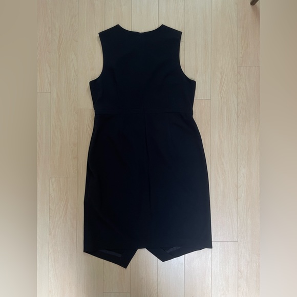 J. Crew Black Sheath Dress with Draping Details Size 16 - Picture 5 of 8
